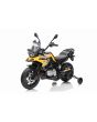 Električni motocikl BMW F850 GS, Licencirani, 12V baterija, EVA mekani kotači, 2 x 35W motor, LED svjetla, Pomoćni kotači, žuti