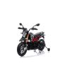 Električni dječji motocikl APRILIA DORSODURO 900, licencirani, 12 V, mekani kotači EVA, motor 2 x 18 W, 12V baterija, ovjes, metalni okvir, metalna vilica, pomoćni kotači, crni