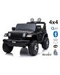 Dječji auto na akumulator JEEP Wrangler, crni, duplo kožno sjedalo, jednosjed, radio s Bluetooth i USB ulazom, 4x4 pogon, 12V10Ah Baterija, EVA kotači, ovjes osovina, 2.4 GHz daljinsko upravljanje, licencirani