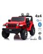 Dječji auto na akumulator JEEP Wrangler, crveni, duplo kožno sjedalo, jednosjed, radio s Bluetooth i USB ulazom, 4x4 pogon, 12V10Ah Baterija, EVA kotači, ovjes osovina, 2.4 GHz daljinsko upravljanje, licencirani