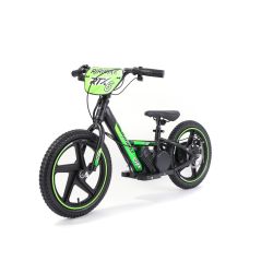 Dječji električni izbacivač RIRIBIKE RTX6 24V (16"), zeleni, litijska baterija, 250W motor, disk kočnica, podesivo mekano PU sjedalo