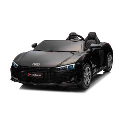 Električni Audi R8 SPYDER Dvosjed 24V, crni, MP3 Player sa USB/AUX i Bluetoothom, Baterija 24V/14Ah, 2 x 200W Motori, EVA kotači sa stražnjim ovjesom, Kožna sjedala, Daljinski upravljač, Licenca