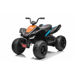 Licencirani električni četverocikl McLaren Racing MCL 12V 4X4, crni, mekani EVA kotači, DALJINSKI UPRAVLJAČ, kožno sjedalo, opružna stražnja osovina, 4 x 35W motor, LED svjetla, baterija 12V10Ah